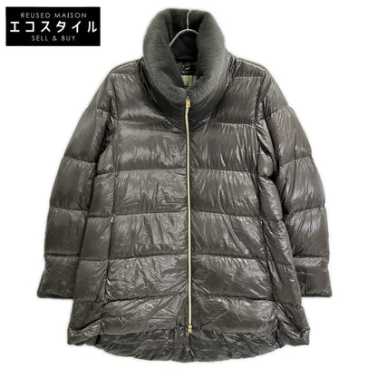 HERNO ヘルノ PI002140D 25年製 グレー フェイクファー ハイネック ダウンジャケット ジャケット