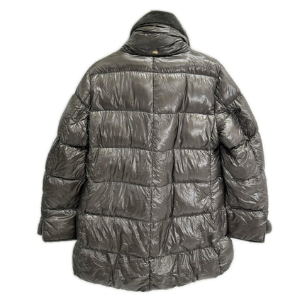 HERNO ヘルノ PI002140D 25年製 グレー フェイクファー ハイネック ダウンジャケット ジャケット