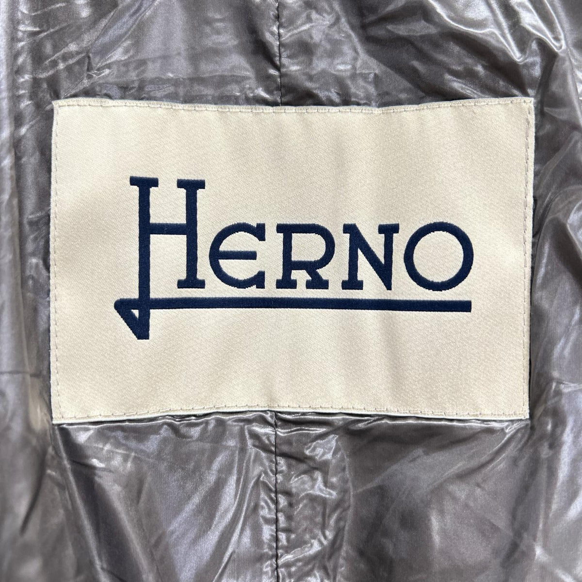 HERNO ヘルノ PI002140D 25年製 グレー フェイクファー ハイネック ダウンジャケット ジャケット