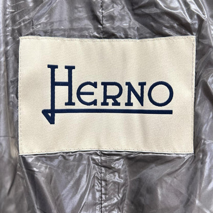 HERNO ヘルノ PI002140D 25年製 グレー フェイクファー ハイネック ダウンジャケット ジャケット