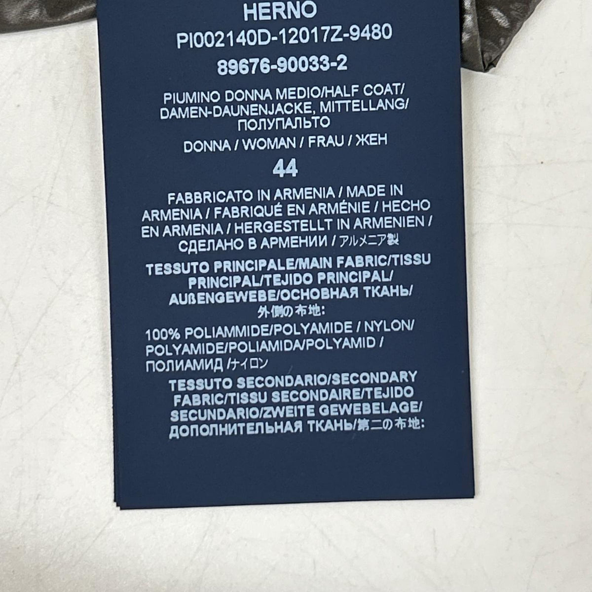 HERNO ヘルノ PI002140D 25年製 グレー フェイクファー ハイネック ダウンジャケット ジャケット