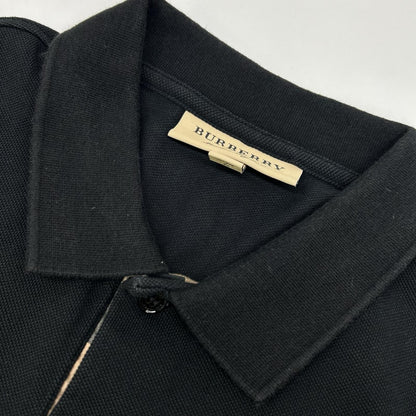 BURBERRY バーバリー 4010695 ブラック ロゴ刺繍 半袖ポロシャツ トップス