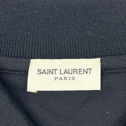 SAINT LAURENT PARIS サンローランパリ 554052 20年 ブラック ロゴ刺繍 半袖ポロシャツ トップス