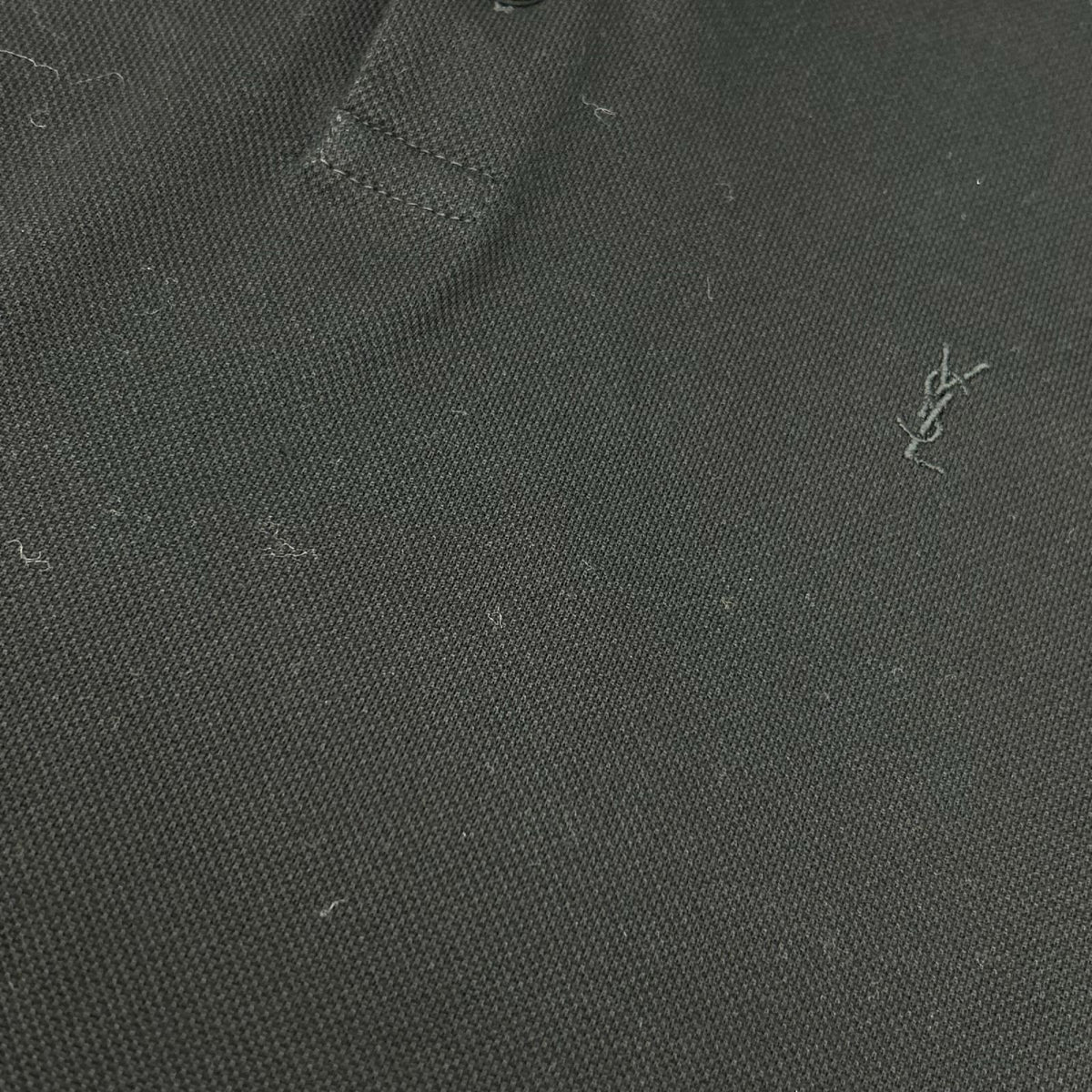 SAINT LAURENT PARIS サンローランパリ 554052 20年 ブラック ロゴ刺繍 半袖ポロシャツ トップス