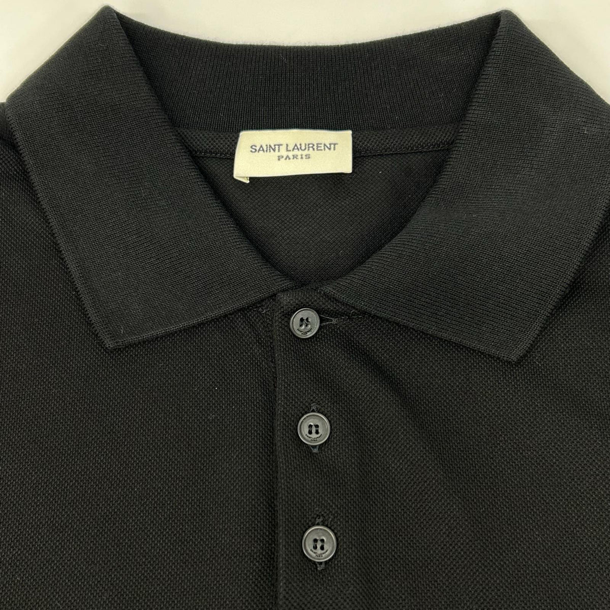 SAINT LAURENT PARIS サンローランパリ 554052 20年 ブラック ロゴ刺繍 半袖ポロシャツ トップス