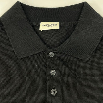 SAINT LAURENT PARIS サンローランパリ 554052 20年 ブラック ロゴ刺繍 半袖ポロシャツ トップス
