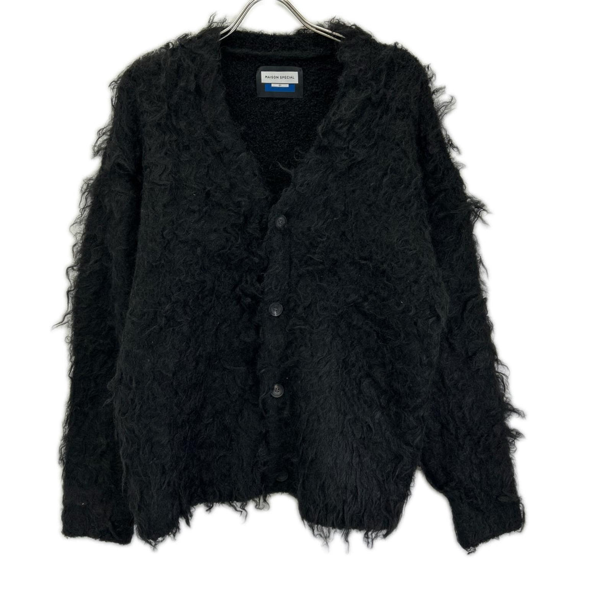MAISON SPECIAL メゾンスペシャル 11242361317 ブラック Shaggy V-Neck Knit Cardigan ジャギーニットカーディガン トップス