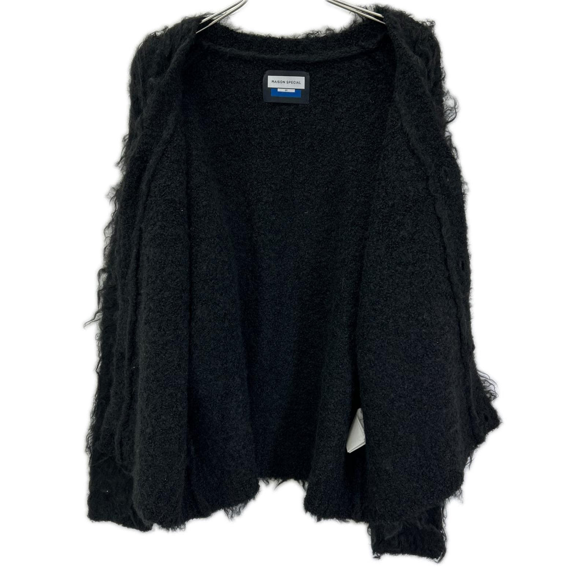 MAISON SPECIAL メゾンスペシャル 11242361317 ブラック Shaggy V-Neck Knit Cardigan ジャギーニットカーディガン トップス
