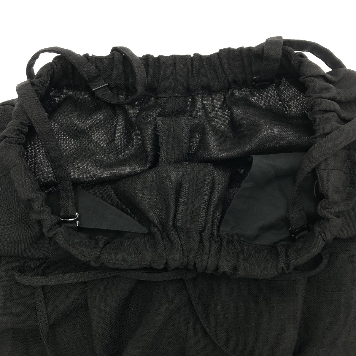 ENFOLD エンフォルド ブラック ワイドゴム TROUSERS / サスペンダー付イージーワイドパンツ ボトムス