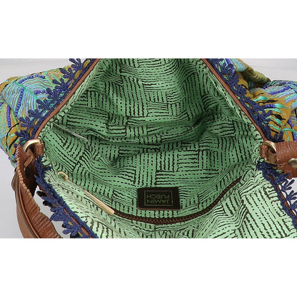 JAMIN PUECH ジャマンピュエッシュ 【美品】ボタニカル刺繍 レザーハンドル ハンドバッグ