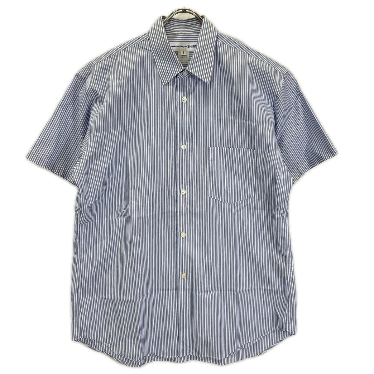 COMMEdesGARCONS SHIRT コムデギャルソンシャツ フランス製 CDGS7ST ライトブルー FOREVER S/S STRIPE SHIRT トップス