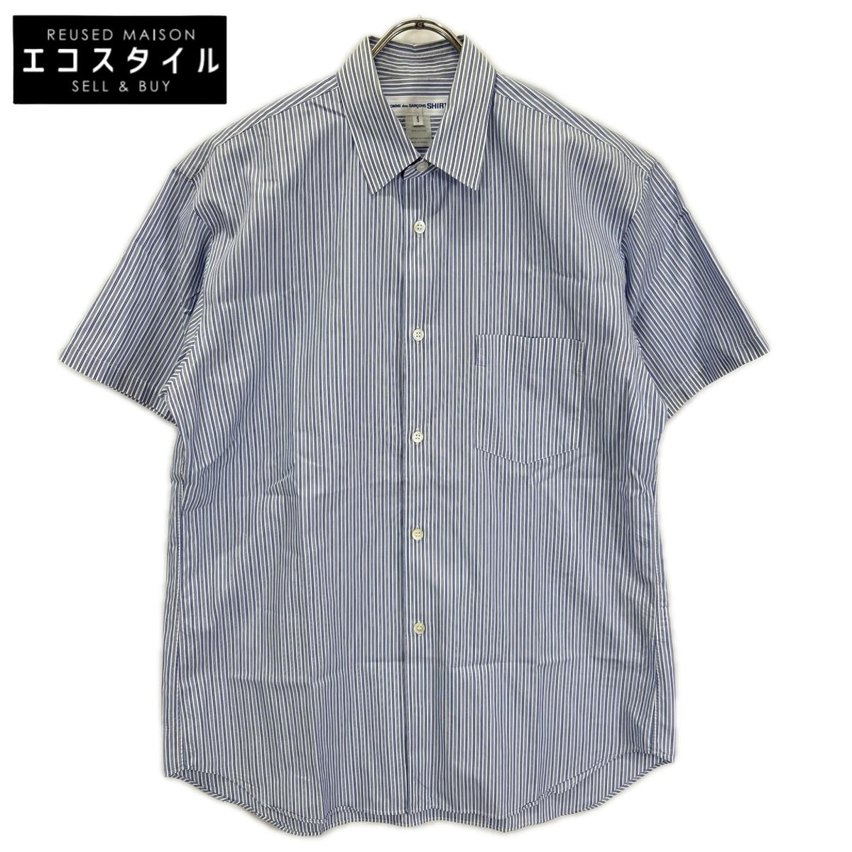 COMMEdesGARCONS SHIRT コムデギャルソンシャツ フランス製 CDGS7ST ライトブルー FOREVER S/S STRIPE SHIRT トップス