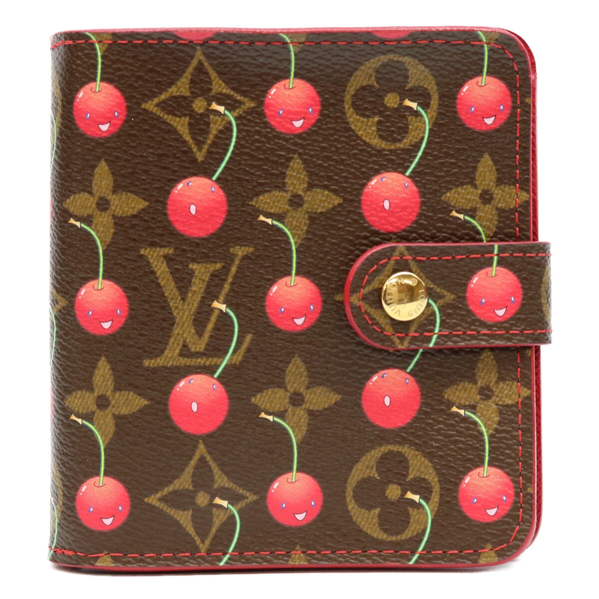 LOUIS VUITTON ルイヴィトン 05年製 M95005 モノグラムチェリー コンパクトジップウォレット 二つ折り財布（小銭入れあり）
