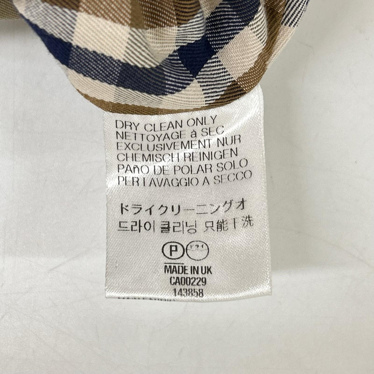 Aquascutum アクアスキュータム 1052/830 ベージュ 裏地チェック トレンチコート コート