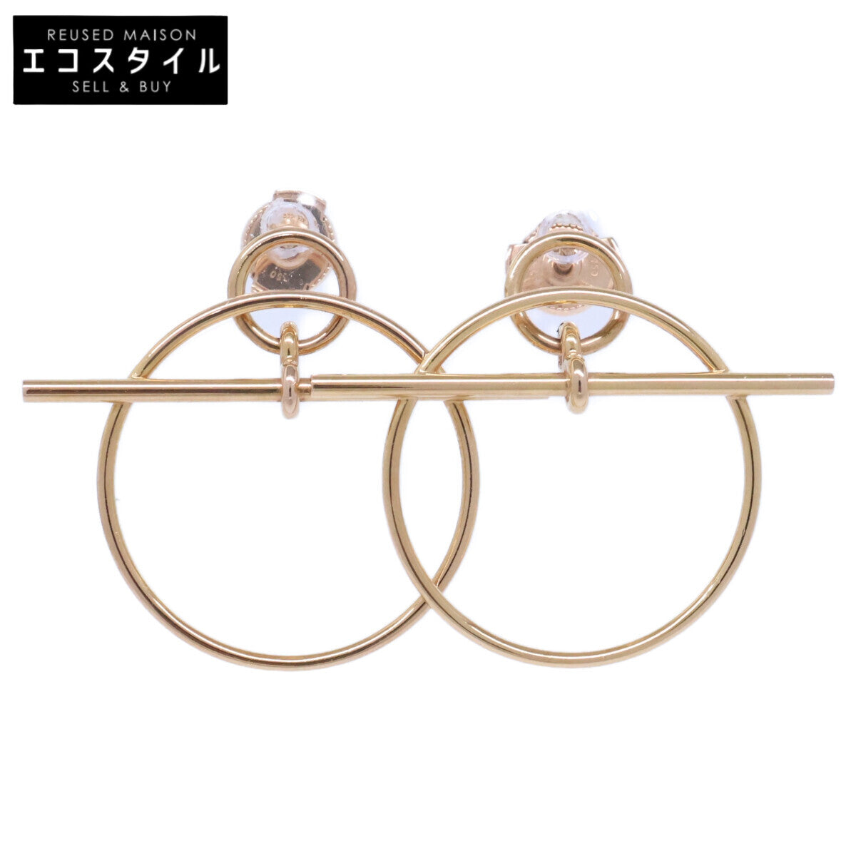 HERMES エルメス H105117B K18PG エシャペPM サークルモチーフ ピアス