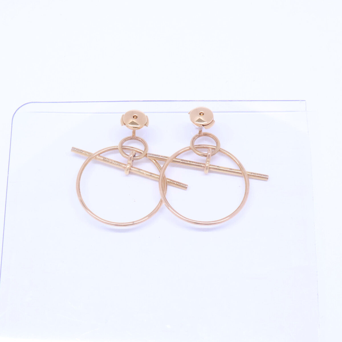 HERMES エルメス H105117B K18PG エシャペPM サークルモチーフ ピアス
