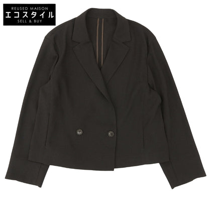 自由区 ジユウク 美品 リネンライクシンセティックショート ジャケット レディース ダークブラウン 38 26年製 ジャケット