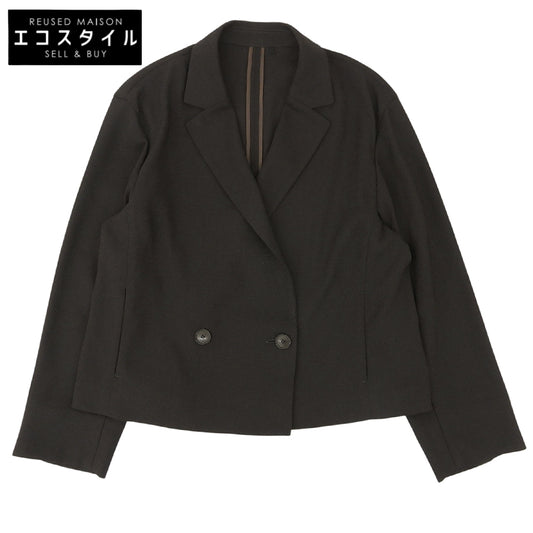 自由区 ジユウク 美品 リネンライクシンセティックショート ジャケット レディース ダークブラウン 38 26年製 ジャケット