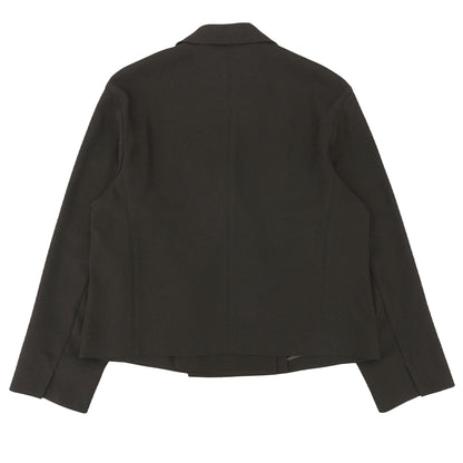自由区 ジユウク 美品 リネンライクシンセティックショート ジャケット レディース ダークブラウン 38 26年製 ジャケット