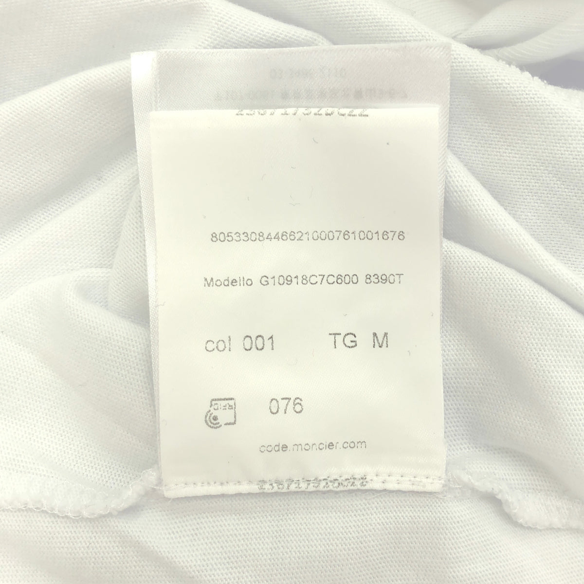 MONCLER モンクレール 20年製 ホワイト MAGLIA T-SHIRT ロゴワッペンtシャツ トップス
