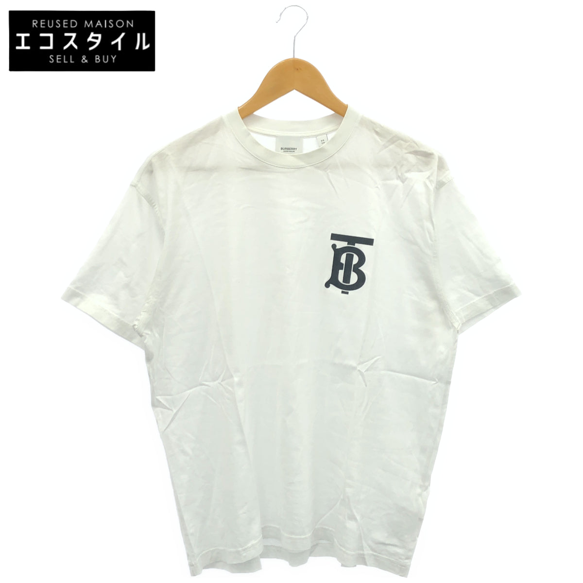 BURBERRY バーバリー 8017485 ホワイト モノグラムモチーフ TB ロゴプリント Tシャツ トップス