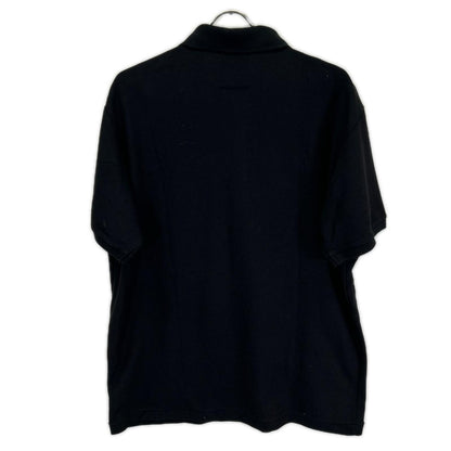 BLACK Scandal Yohji Yamamoto ブラックスキャンダルヨウジヤマモト HZ-T36-083 ブラック 鹿の子 スリーブロゴ刺繍半袖ポロシャツ トップス