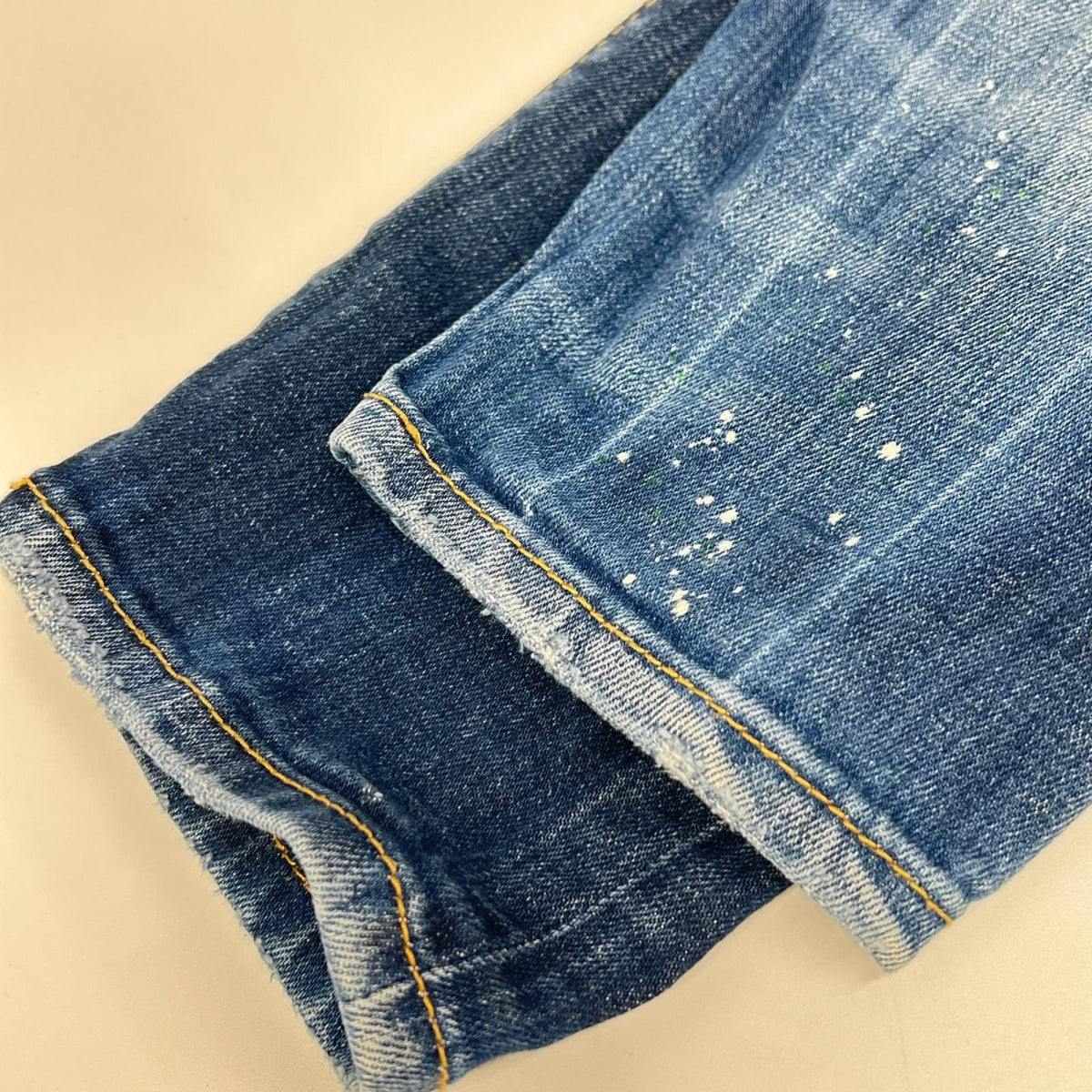 DSQUARED2 ディースクエアード 19年製 S74LB0517 インディゴブルー SKINNY DAN ダメージ ペイント加工 スキニー デニム パンツ ボトムス