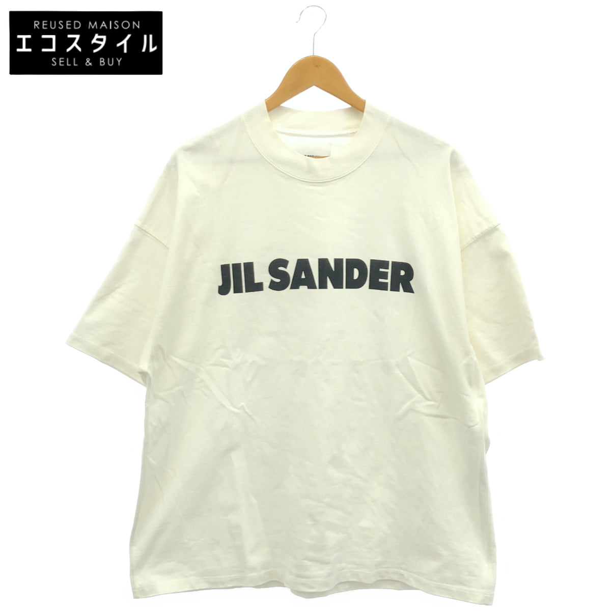 JILSANDER ジルサンダー ホワイト×ブラック フロントプリント ショートスリーブカットソー トップス