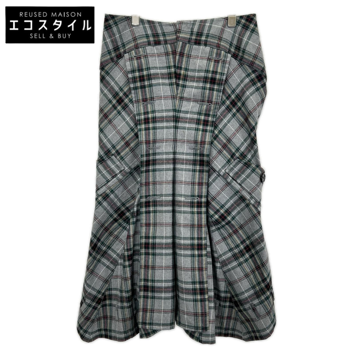 COMMEdesGARCONS JUNYA WATANABE コムデギャルソンジュンヤワタナベ JQ-S020 06SS グレー ウール100 タータンチェック変形サルエルパンツ ボトムス