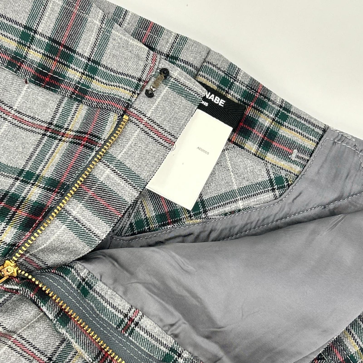 COMMEdesGARCONS JUNYA WATANABE コムデギャルソンジュンヤワタナベ JQ-S020 06SS グレー ウール100 タータンチェック変形サルエルパンツ ボトムス