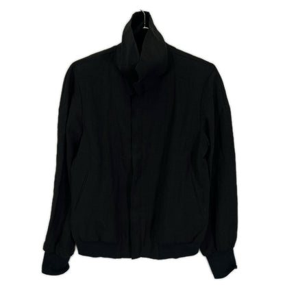 REGULATION Yohji Yamamoto レギュレーション ヨウジヤマモト FI-J53-301 ブラック リネン100 ハイネックジップアップブルゾン ジャケット ジャケット