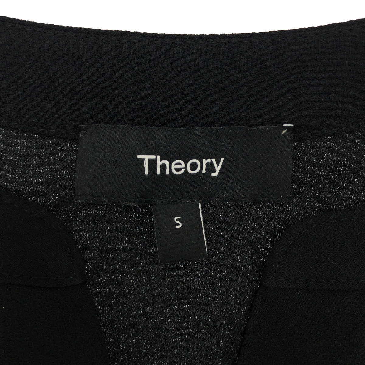 Theory セオリー 25SS ブラック サテングレープイージーポップオーバー ブラウス トップス