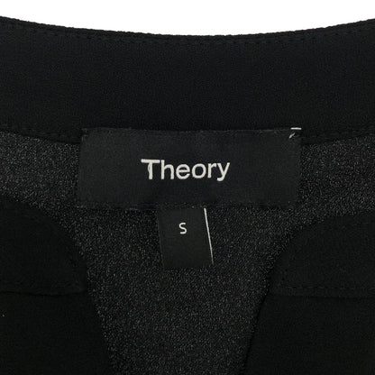 Theory セオリー 25SS ブラック サテングレープイージーポップオーバー ブラウス トップス