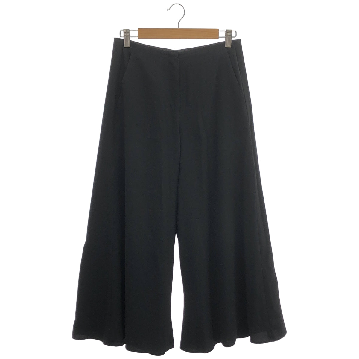 Theory セオリー 25SS ブラック SATIN CREPE WIDE サテンクレープワイドパンツ ボトムス