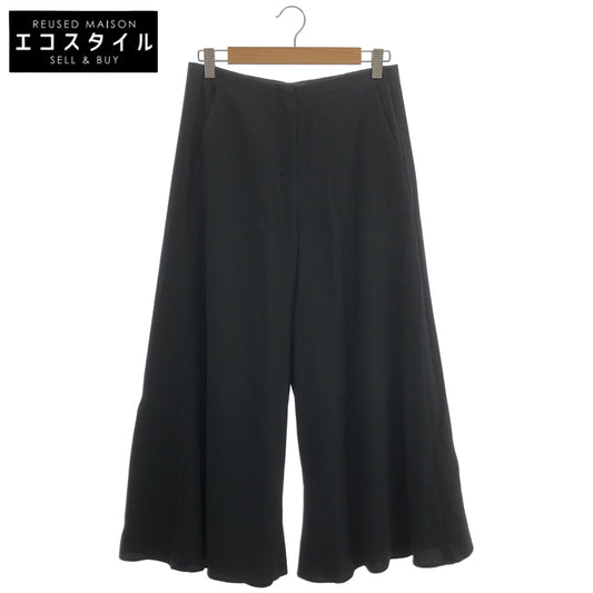 Theory セオリー 25SS ブラック SATIN CREPE WIDE サテンクレープワイドパンツ ボトムス