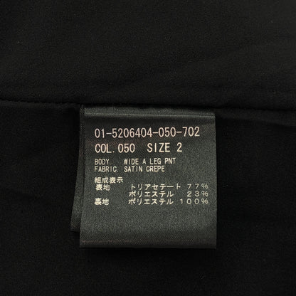Theory セオリー 25SS ブラック SATIN CREPE WIDE サテンクレープワイドパンツ ボトムス