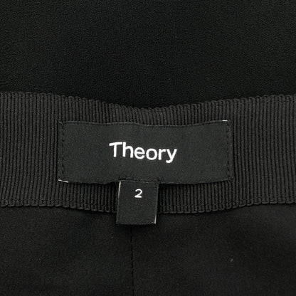 Theory セオリー 25SS ブラック SATIN CREPE WIDE サテンクレープワイドパンツ ボトムス