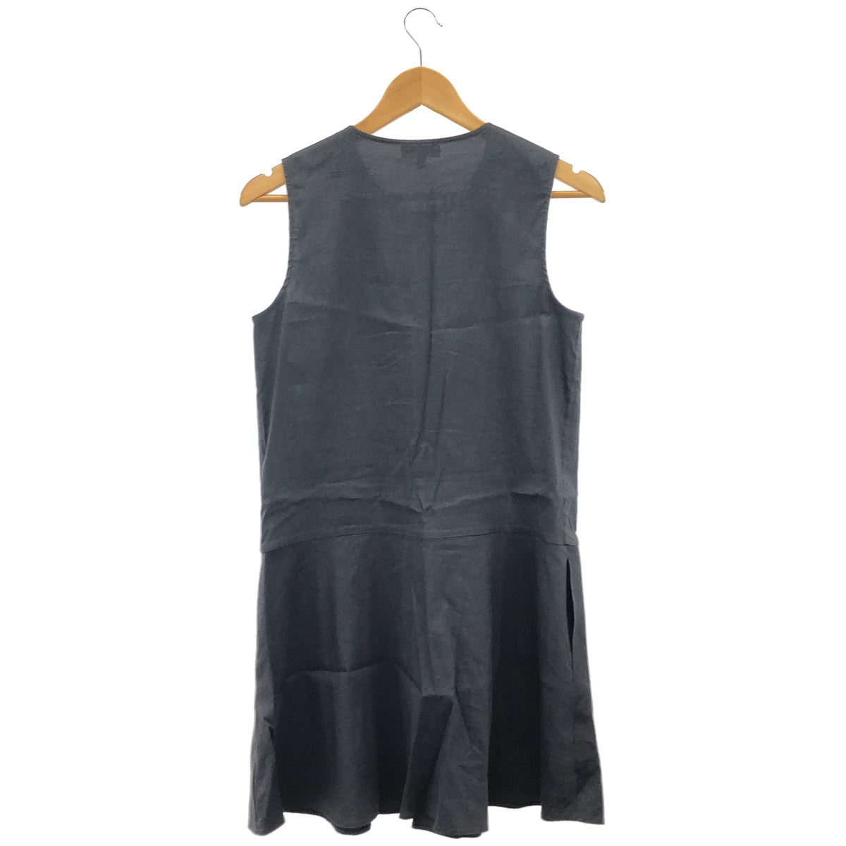 Theory セオリー 25SS チャコール ノースリーブ グッドクランチウォッシュボリュームミニドレス トップス