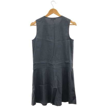 Theory セオリー 25SS チャコール ノースリーブ グッドクランチウォッシュボリュームミニドレス トップス