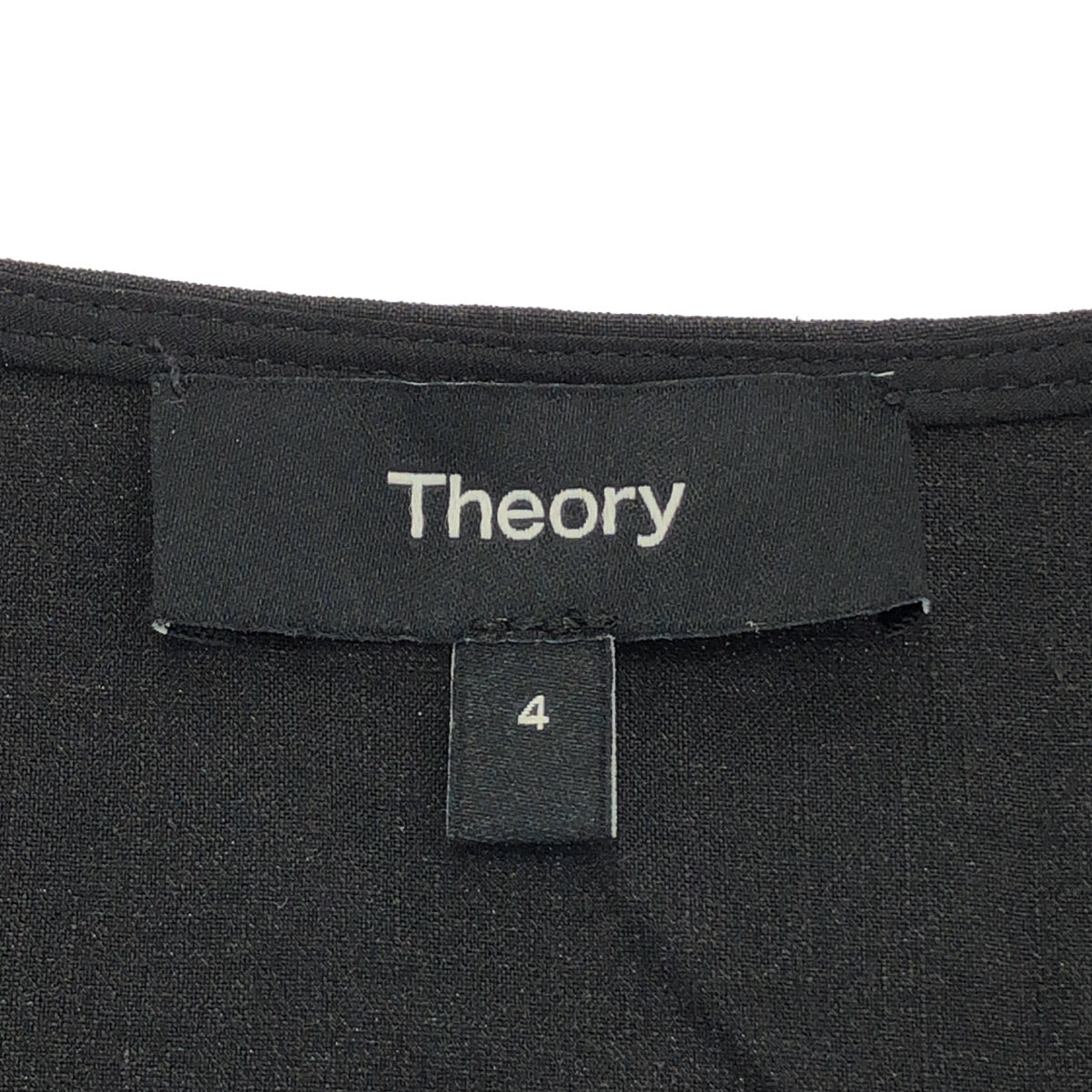 Theory セオリー 25SS ブラック ノースリーブ グッドクランチウォッシュボリュームミニドレス トップス