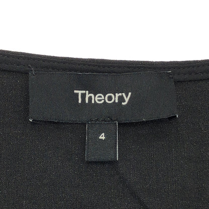 Theory セオリー 25SS ブラック ノースリーブ グッドクランチウォッシュボリュームミニドレス トップス