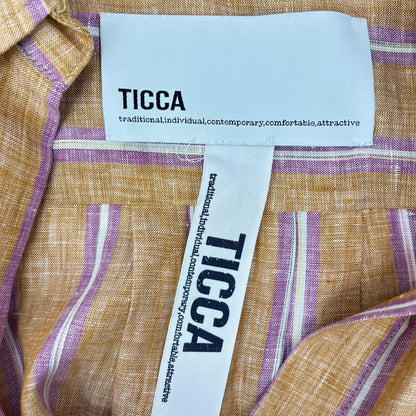 TICCA ティッカ オレンジ マルチストライプ スキッパーシャツワンピース ワンピース