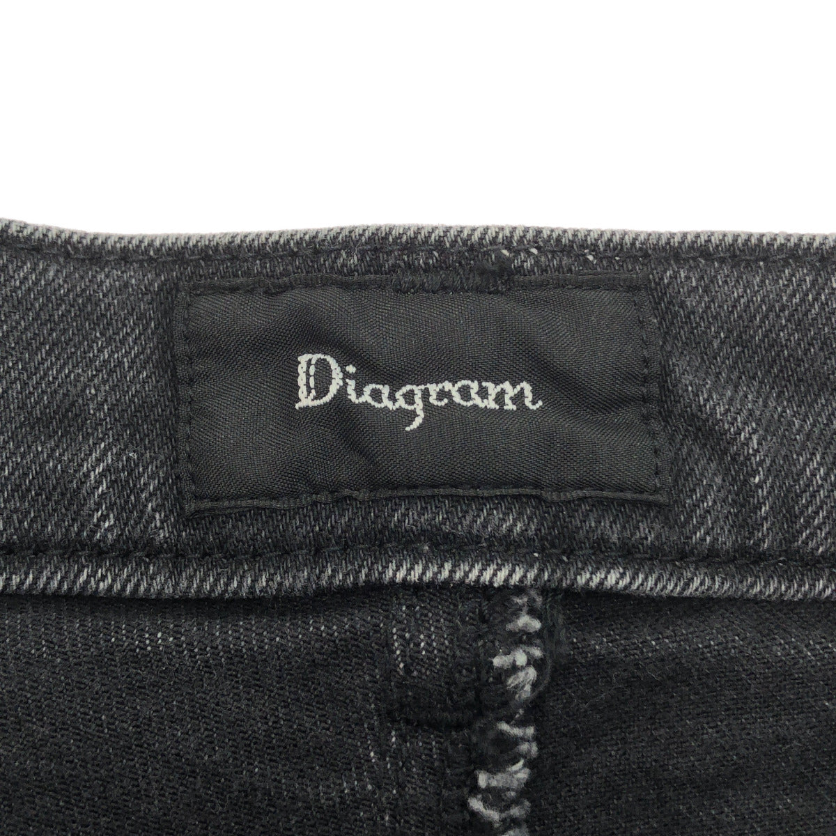 Diagram ダイアグラム 24年製 ブラック ダメージ加工 スリムデニムパンツ ボトムス
