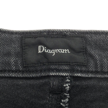Diagram ダイアグラム 24年製 ブラック ダメージ加工 スリムデニムパンツ ボトムス
