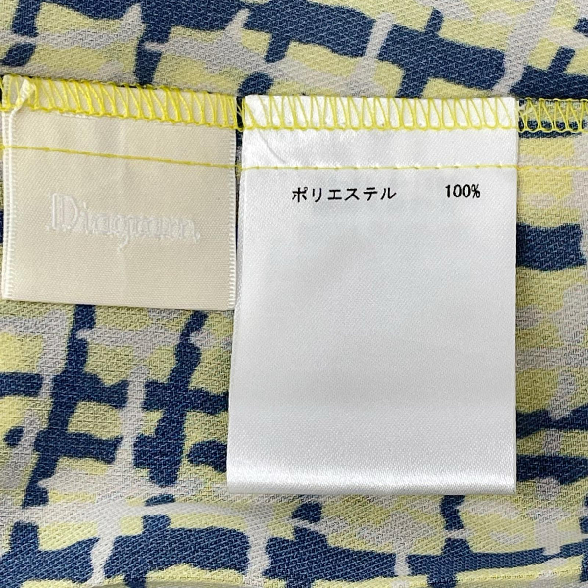 Diagram ダイアグラム イエロー 4フラップデザイン ツイードプリントワンピース ワンピース