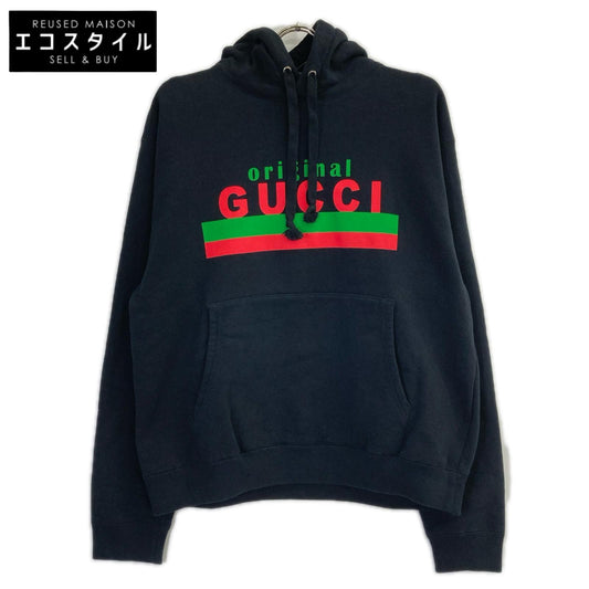 GUCCI グッチ 626989 ブラック シェリーライン ロゴプリントパーカー トップス