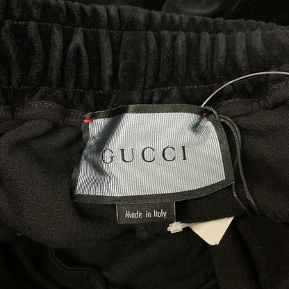 GUCCI グッチ 615811 19年 ブラック ベロア トラックパンツ ボトムス