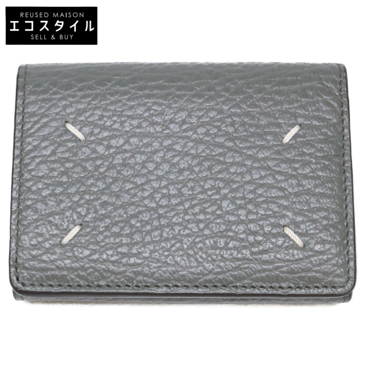 Maison margiela メゾンマルジェラ 【美品】25AW 11 S36UI0416 P4455 4ステッチ グレイニーレザー 三つ折り ウォレット 三つ折り財布（小銭入れあり）