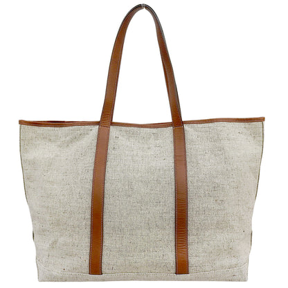 SLOW スロウ 美品 コットンブレンド/カーフ Cruiser-Tote Bag L トートバッグ メンズ ベージュ×ブラウン 858S98S トートバッグ