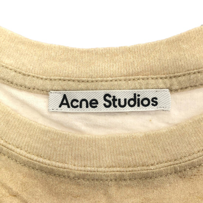 ACNE STUDIOS アクネ ストゥディオズ 25FW FN-WN-TSHI000773 ライトベージュ コットン スタンプロゴ ショートスリーブカットソー トップス